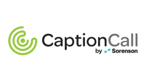 CaptionCall by Sorenson logo with a green circular design on the left and the company name in black and gray text on the right.
